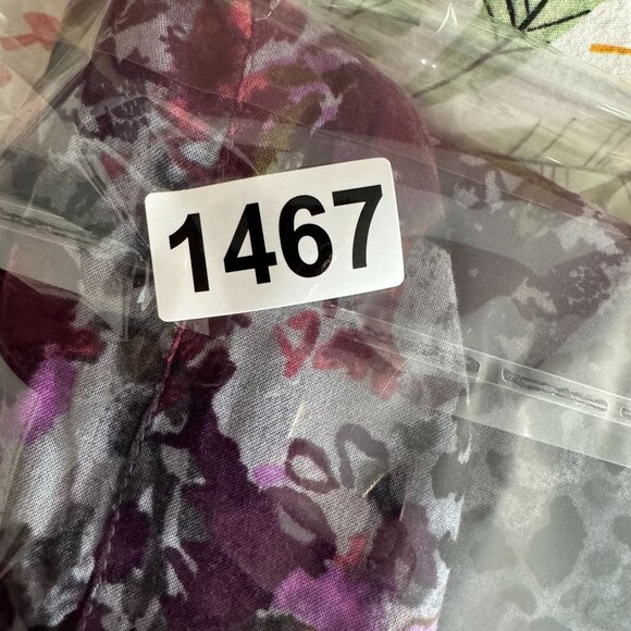 White Stag Button Up Top Women Size 3x Floral Long Sleeve Purple Flowy Silky Vtg - Picture 6 of 6